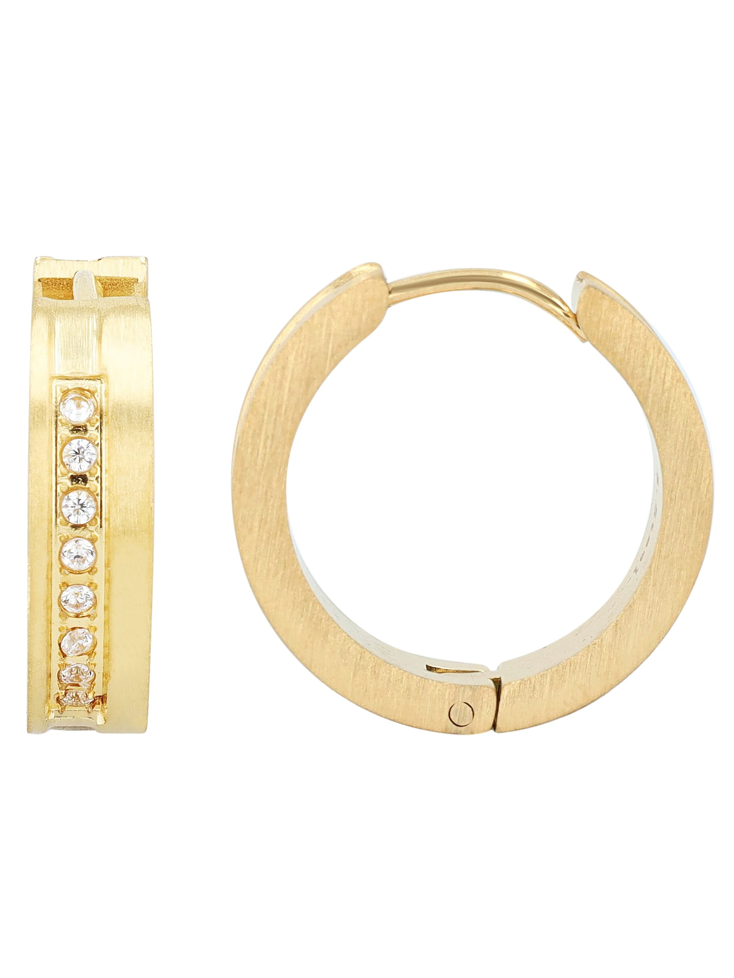 Akzent Ohrringe 'Emmalyn, silberfarbig, langlebig'‌‌‌‌ in Gold: Vorderseite