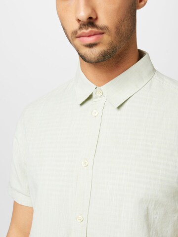 KnowledgeCotton Apparel Regular fit Button Up Shirt in Green