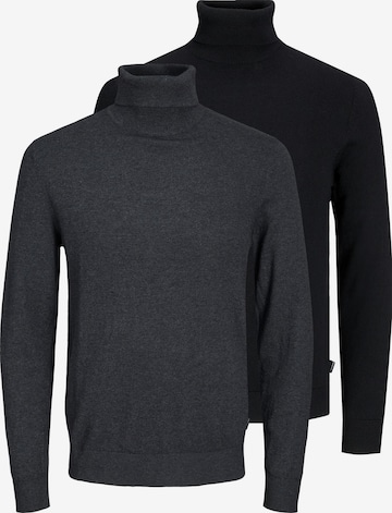 JACK & JONES Sweater 'Emil Knit' in Black: front
