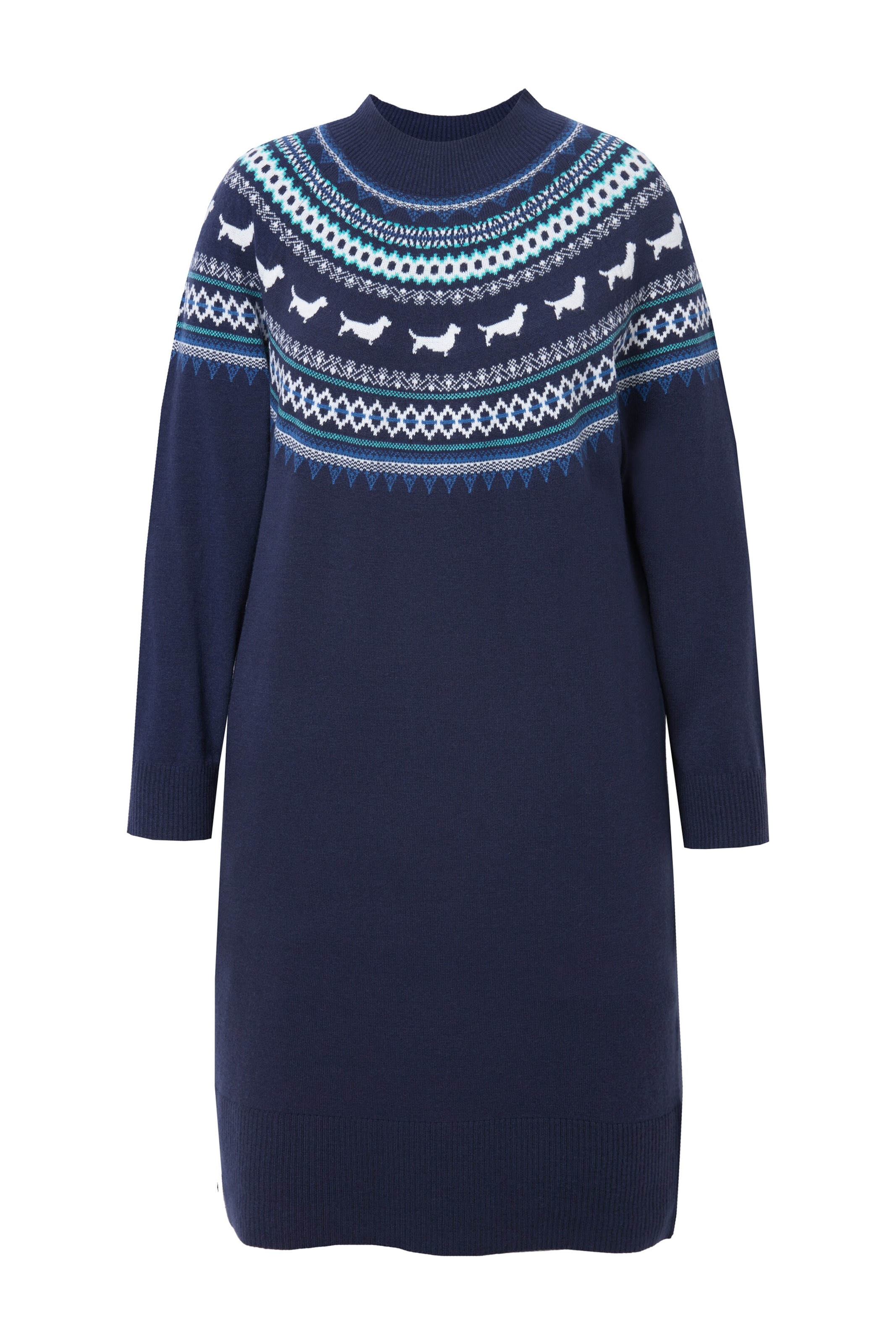 Ulla Popken Strickkleid in Blau: Vorderseite