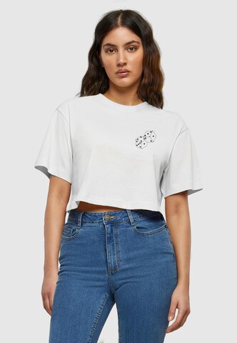 Merchcode Shirt 'Heart Dice' in Weiß: Vorderseite
