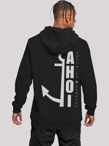 F4NT4STIC Sweatshirt 'Ahoi Anker Crop Knut & Jan Hamburg' in Zwart: voorkant