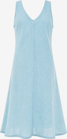 Haris Cotton Zomerjurk 'V Neck Linen Cami Dress' in Blauw: voorkant