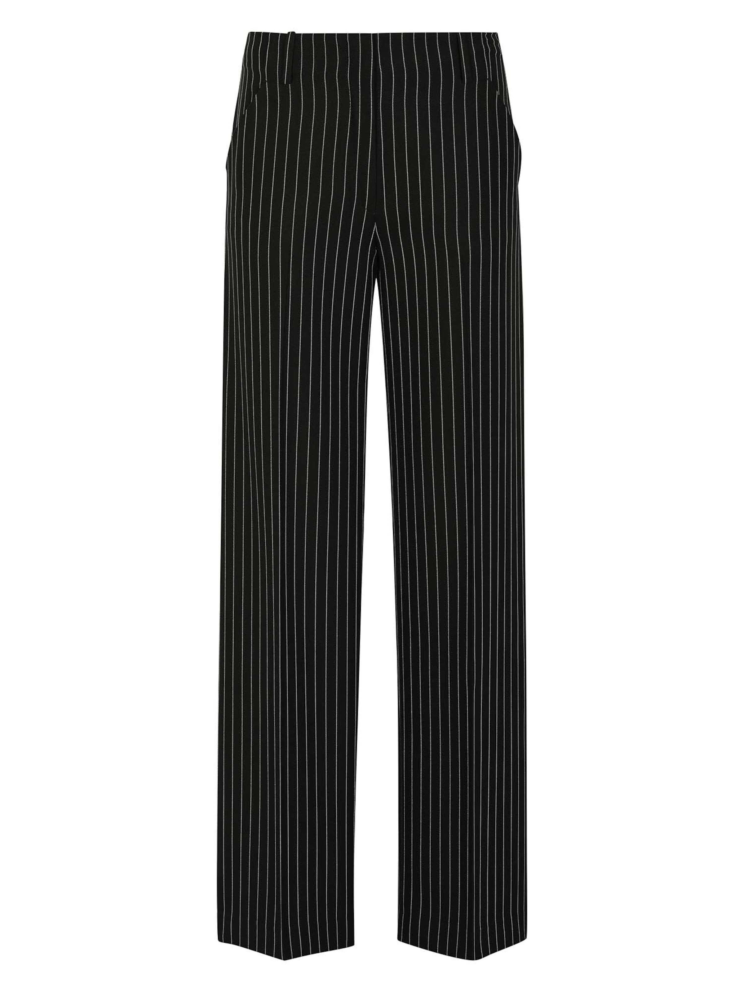 MADELEINE Trousers with creases in Black: front
