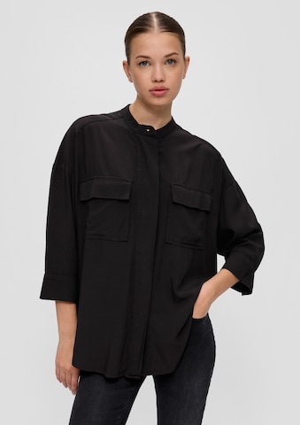 QS Blouse in Zwart: voorkant