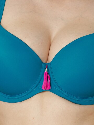 SugarShape T-shirt Bikini Top 'Formentera' in Blue