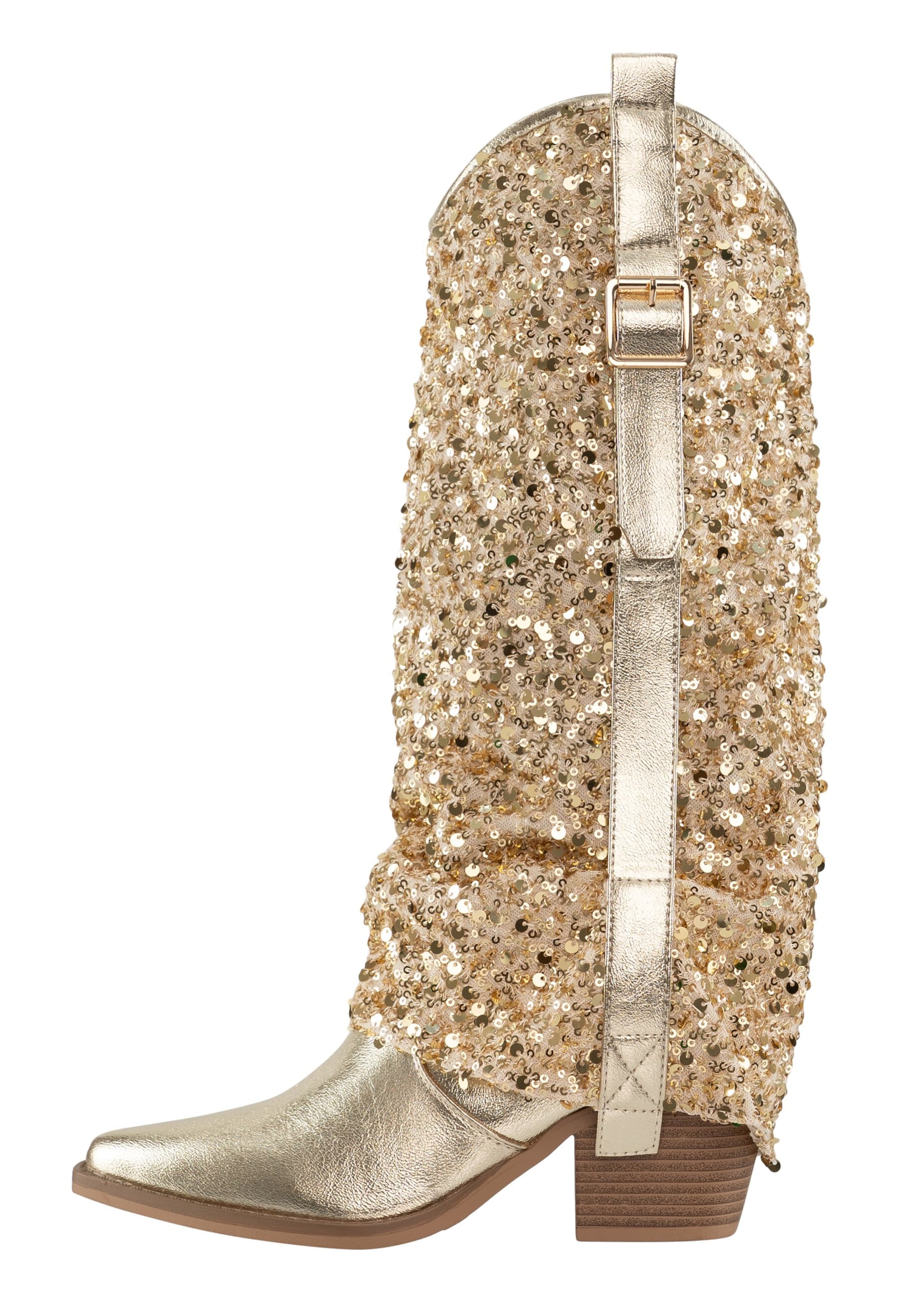 Bottes de cowboy Salinyang en or