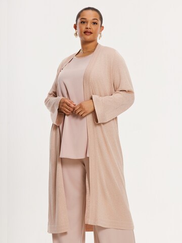 YOEK Gebreid vest in Beige: voorkant