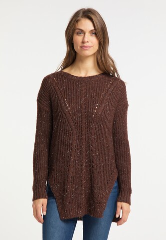 Pull-over Usha en marron : devant