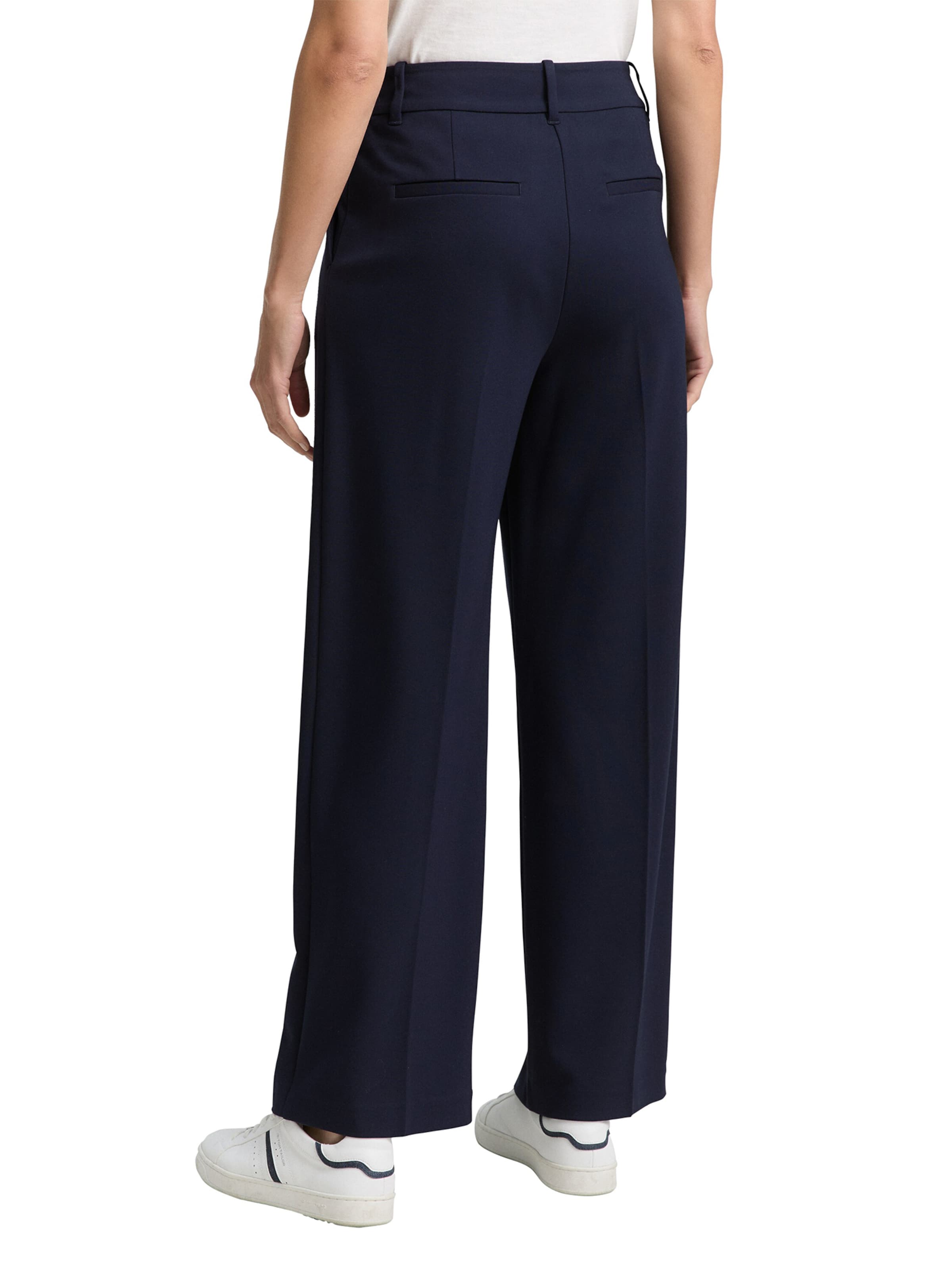 TOM TAILOR Wide leg Pleat-Front Pants 'Lea' in Blue
