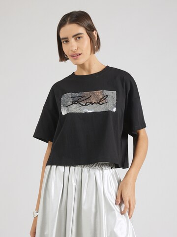 Tricou de la Karl Lagerfeld pe negru: față