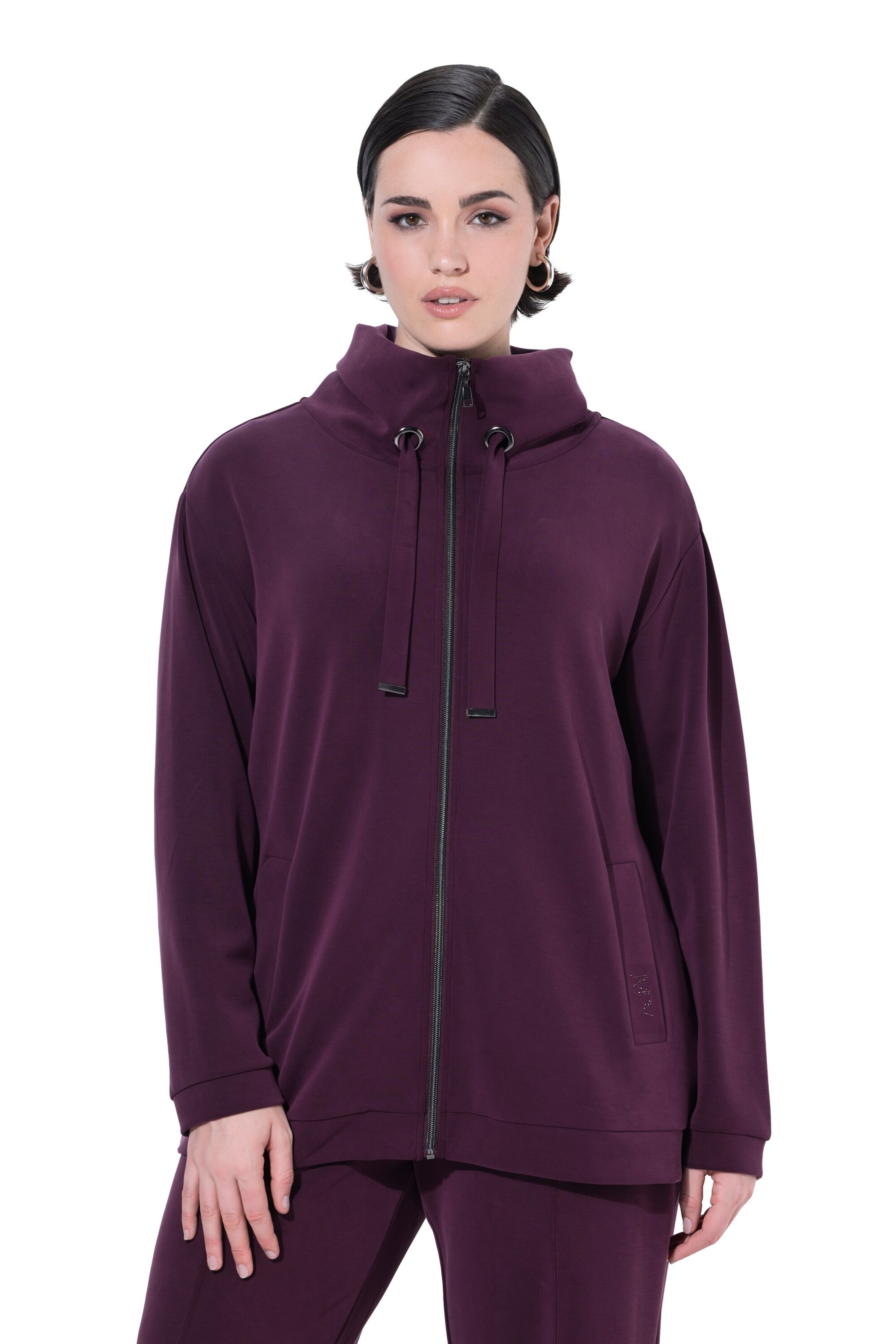 Veste de survêtement Ulla Popken en violet : devant