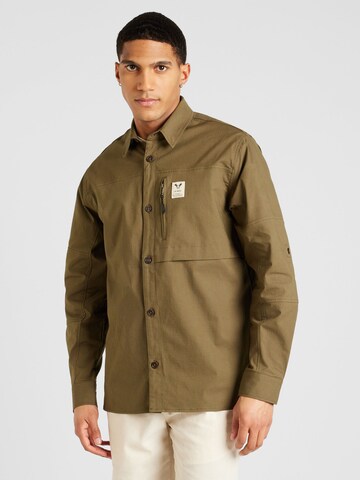 Fat Moose Regular fit Button Up Shirt in Green: front