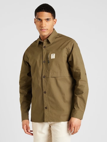 Fat Moose Regular fit Button Up Shirt in Green: front