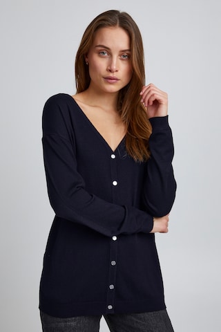 PULZ Jeans Knit Cardigan in Black: front