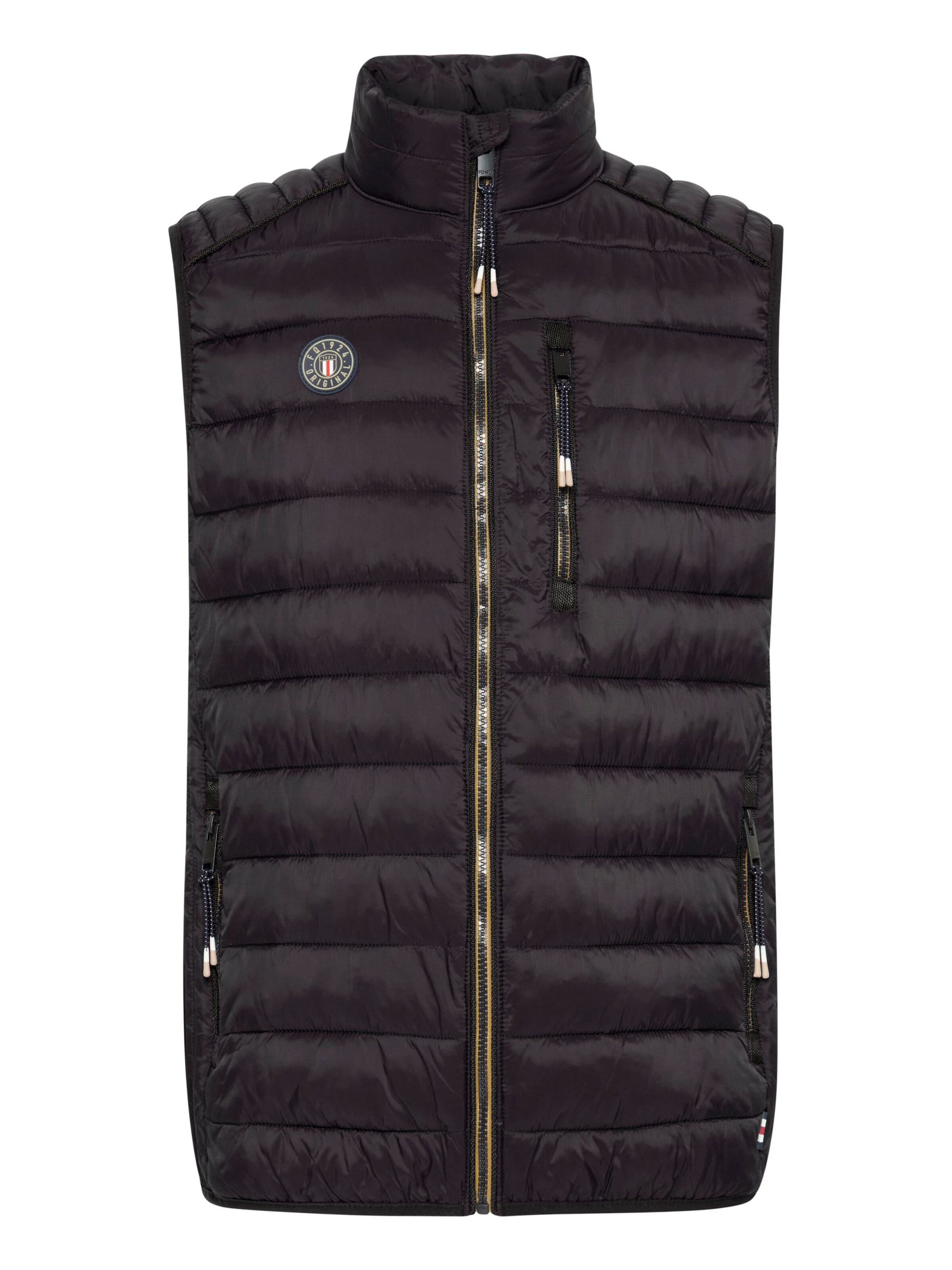 FQ1924 Weste 'VINNCENT' in Schwarz: Vorderseite