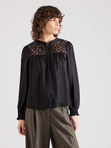 Dorothy Perkins Blúz 'Lace Yoke' - fekete: elől