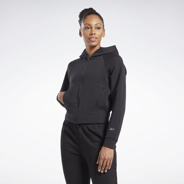 Reebok Sportief sweatshirt in Zwart: voorkant