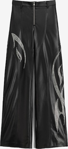 Bershka Wide Leg Hose in Schwarz: predná strana