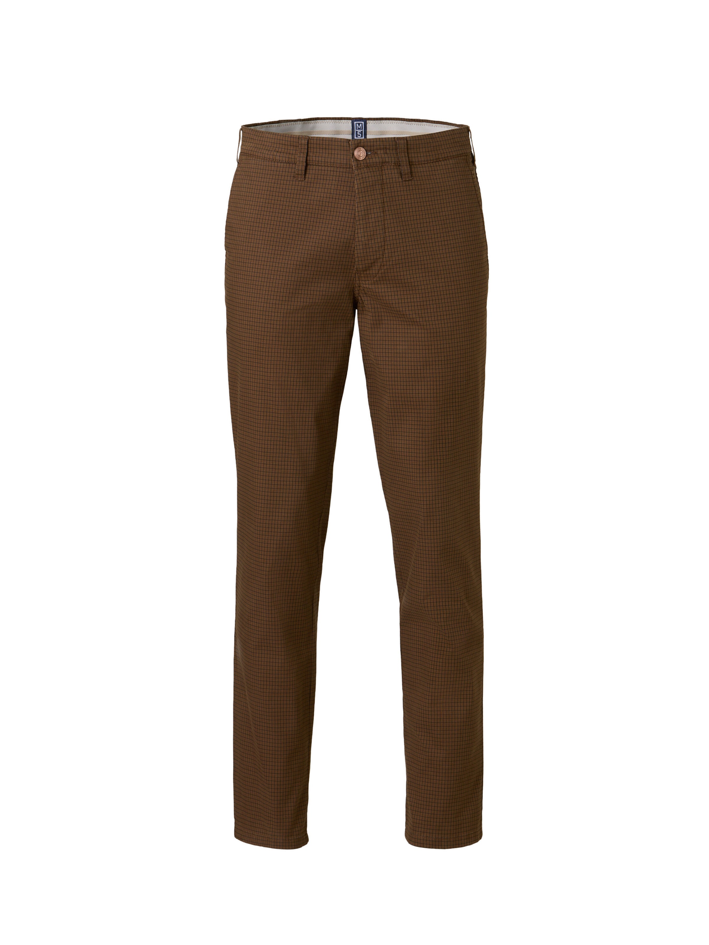 MEYER Regular Chino in Bruin: voorkant
