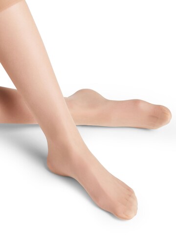 FALKE Knee High Socks 'Seidenglatt' in Beige