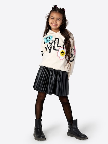 Solang Plissee Rock Kunstlederoptik in Schwarz: Vorderseite