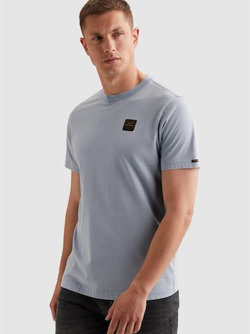 PME Legend Shirt 'T-shirt with garment-dye wash' in Purple: front