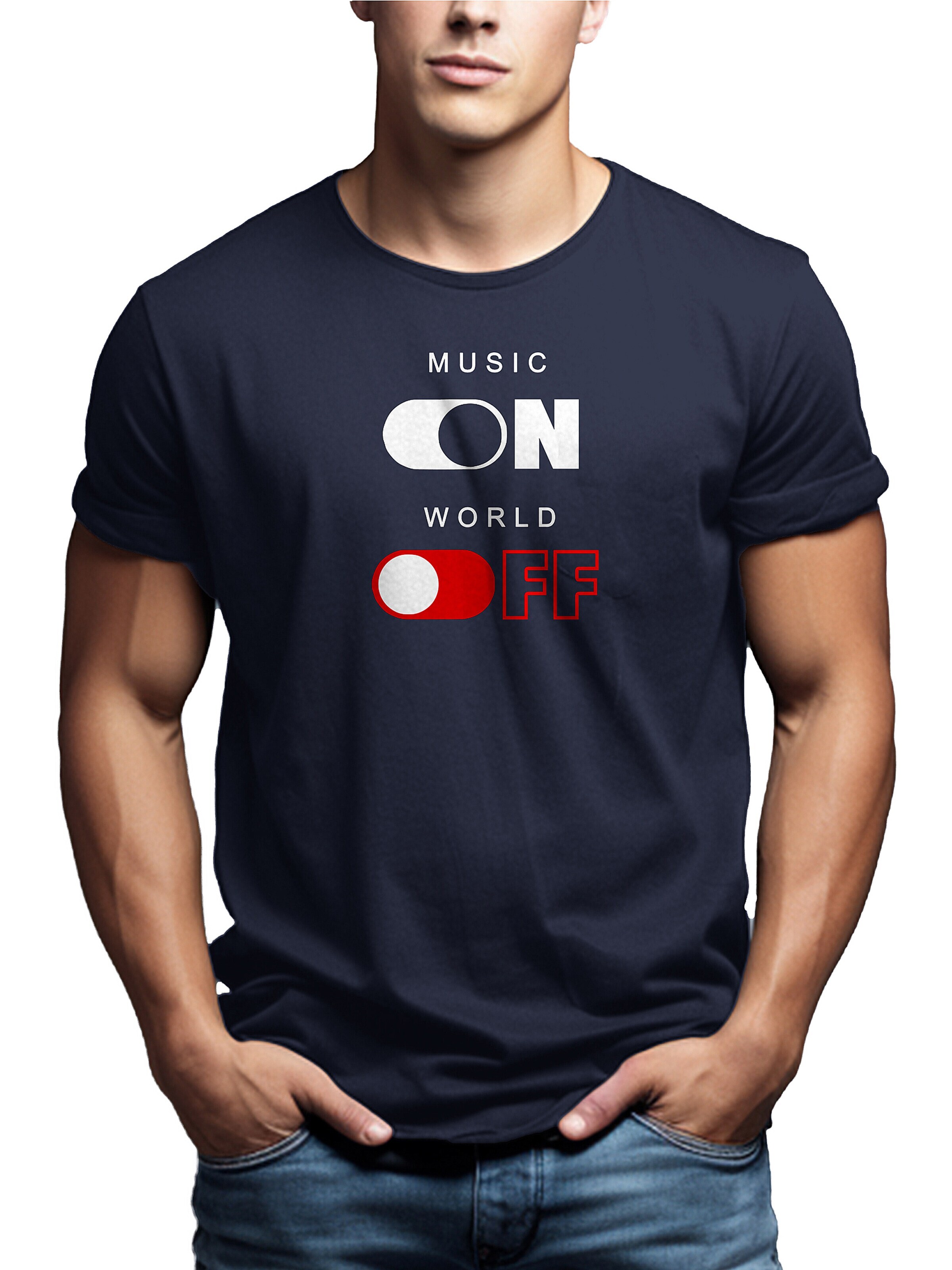 MAKAYA Shirt 'World Off' in Blue