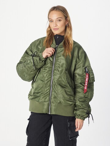 ALPHA INDUSTRIES Prehodna jakna | zelena barva: sprednja stran