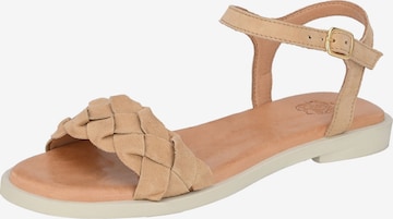 Apple of Eden Strap Sandals ' ALMA ' in Beige: front