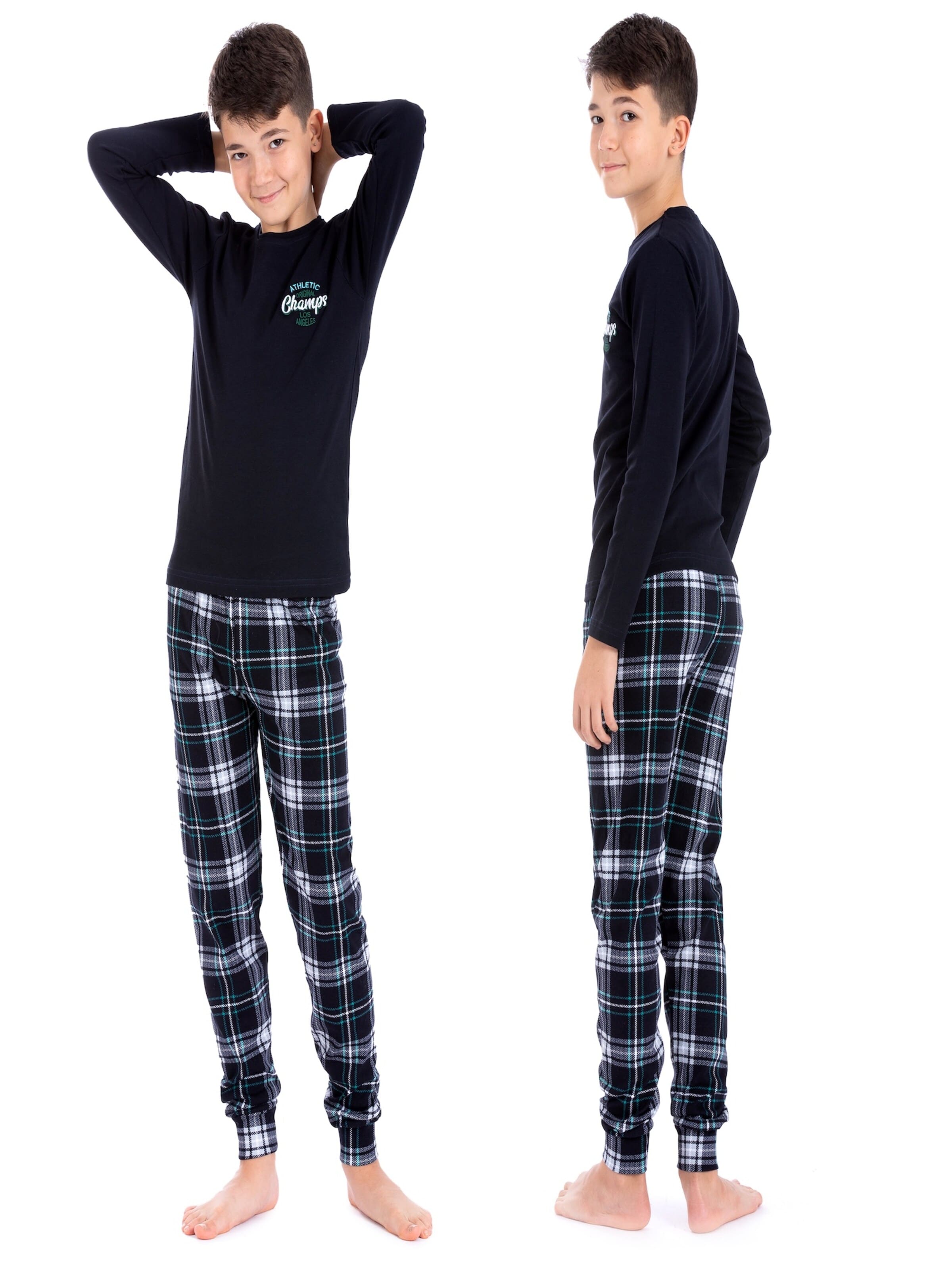 LOREZA Nachtkledij 'Jungen Pyjama Emilio' in Gemengde kleuren: voorkant