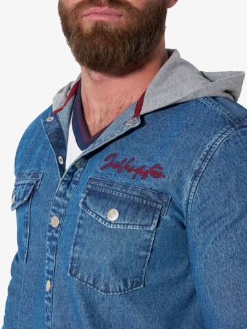 Jan Vanderstorm Comfort fit Button Up Shirt 'Olafur' in Blue