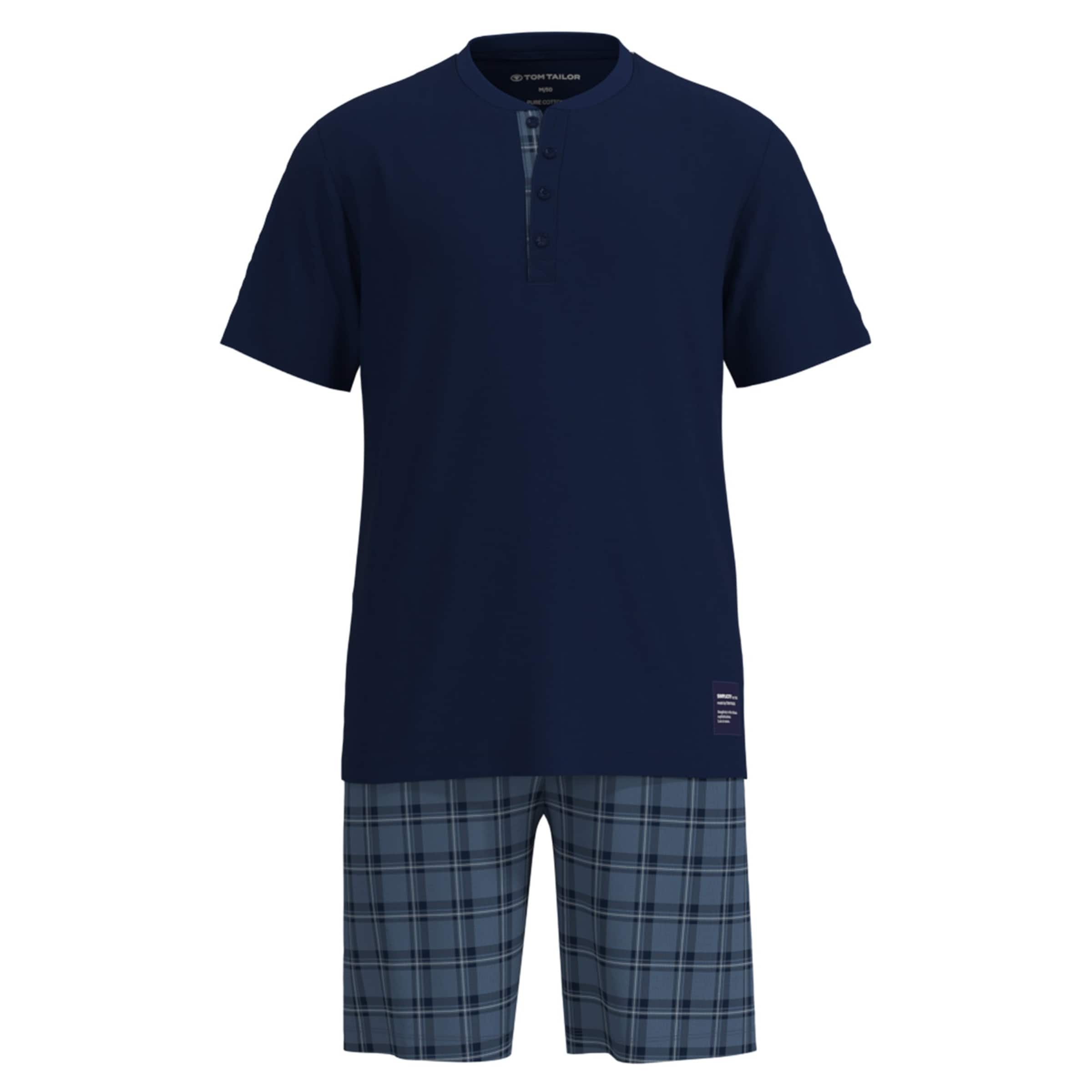 TOM TAILOR Pyjama kort in Blauw: voorkant