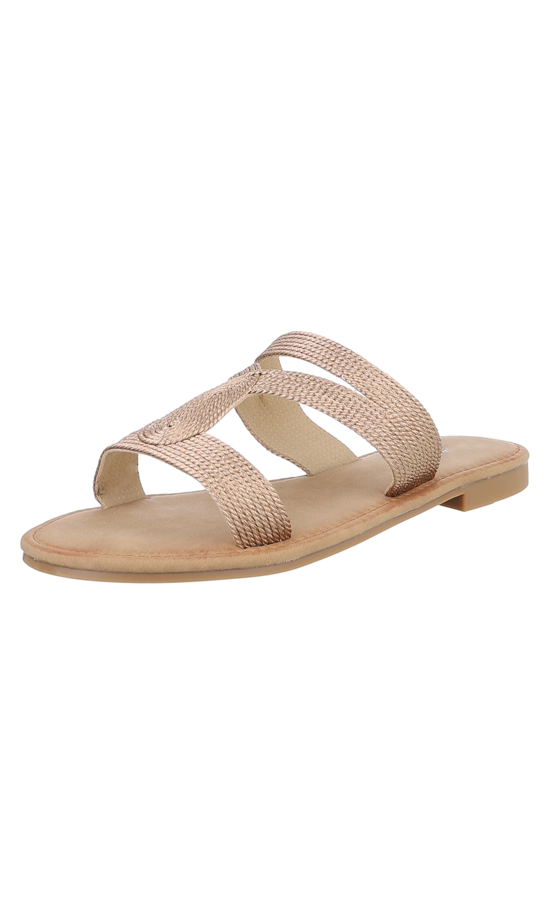 Ital-Design Pantolette in Beige: Vorderseite