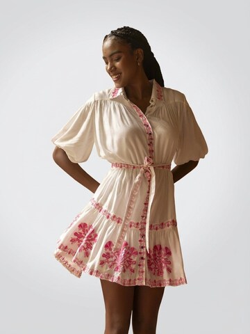 Miss June Blousejurk 'Robe Courte Alessia' in Roze
