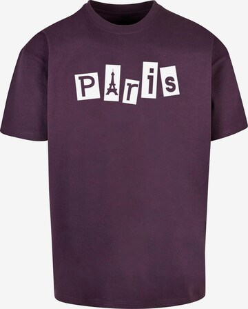 Merchcode T-Shirt 'Paris X' in Lila: predná strana
