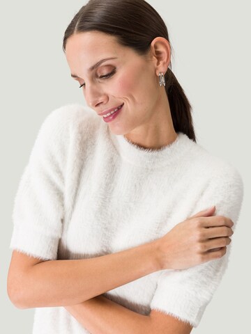 zero Pullover mit Puffärmeln in Weiß