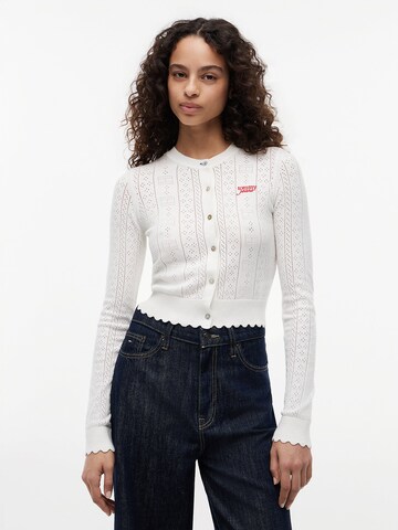 Cardigan Tommy Jeans en blanc : devant