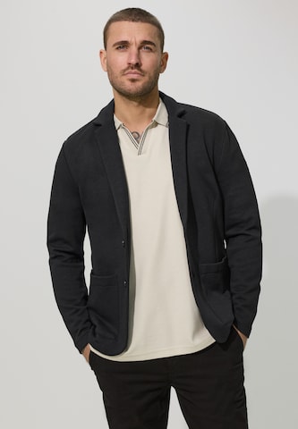 Street One MEN Regular fit Suit Jacket 'Terry Slub' in Black: front