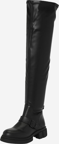 TOMMY HILFIGER Over the Knee Boots in Black: front