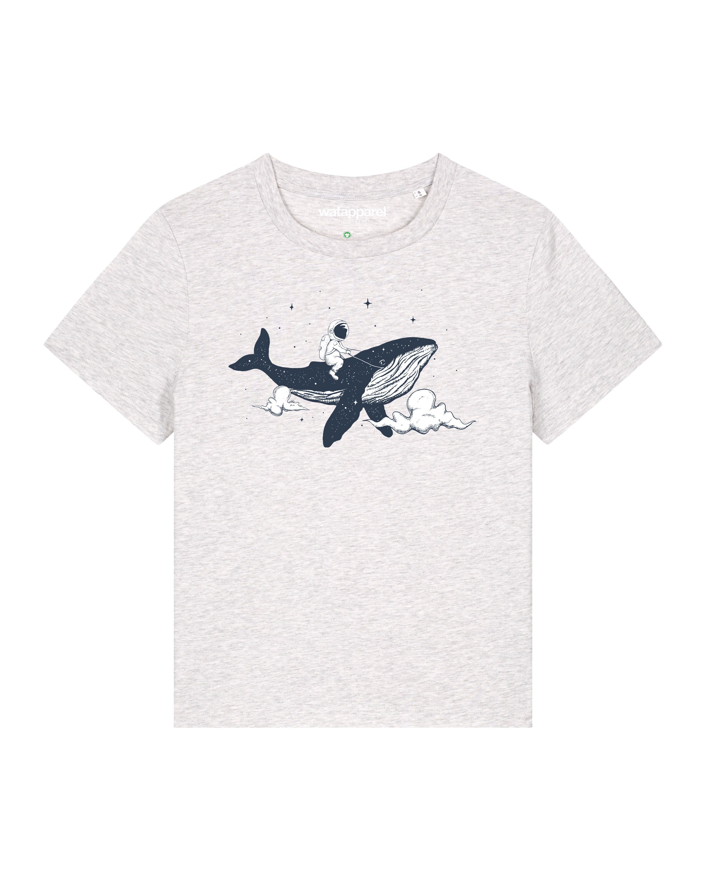T-shirt ' Spacewhale ' Watapparel en blanc : devant