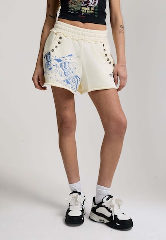 Regular Pantalon 'Fighting Eagle' Ed Hardy en beige : devant