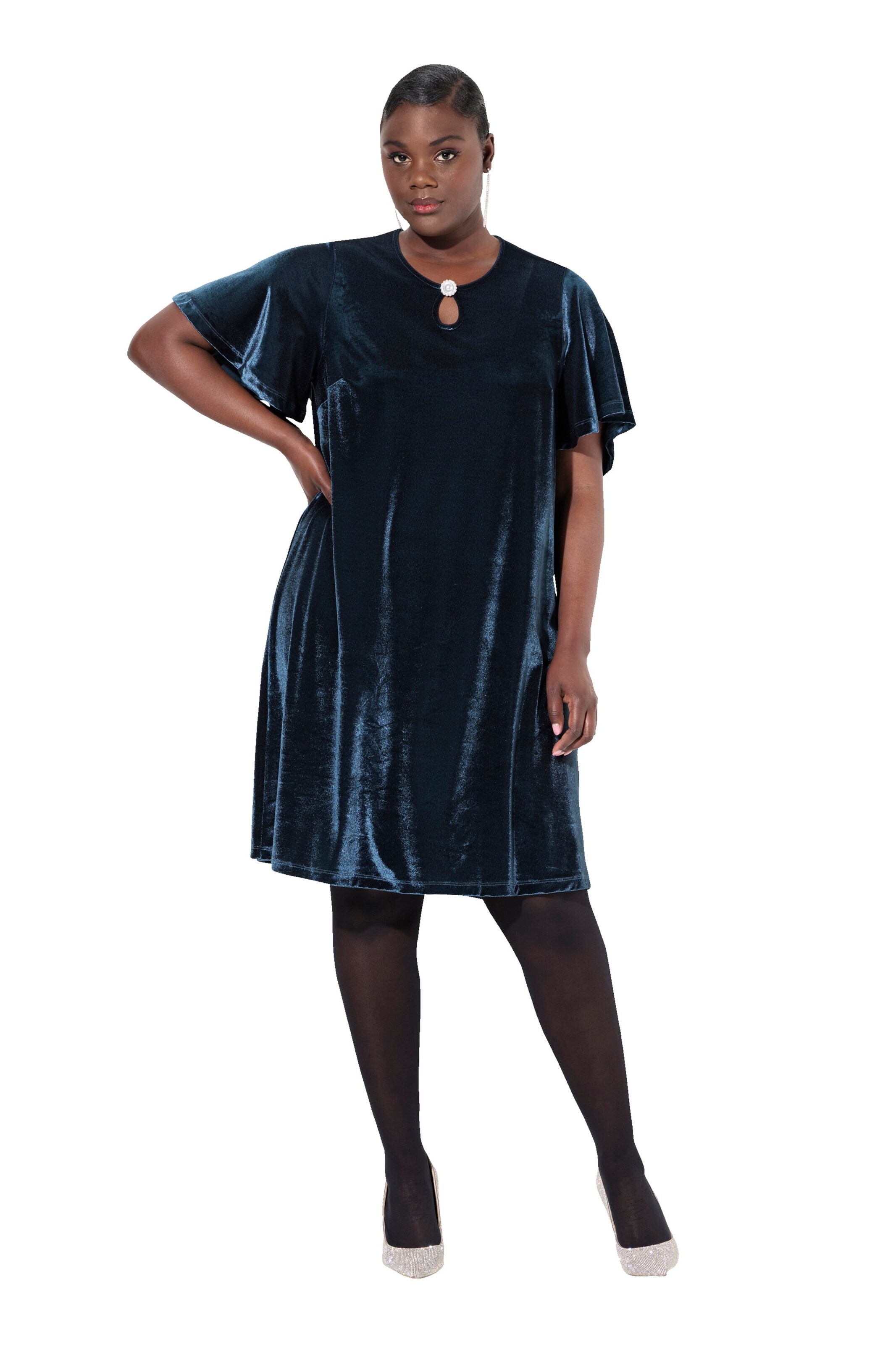 Ulla Popken Cocktailkleid in Blau