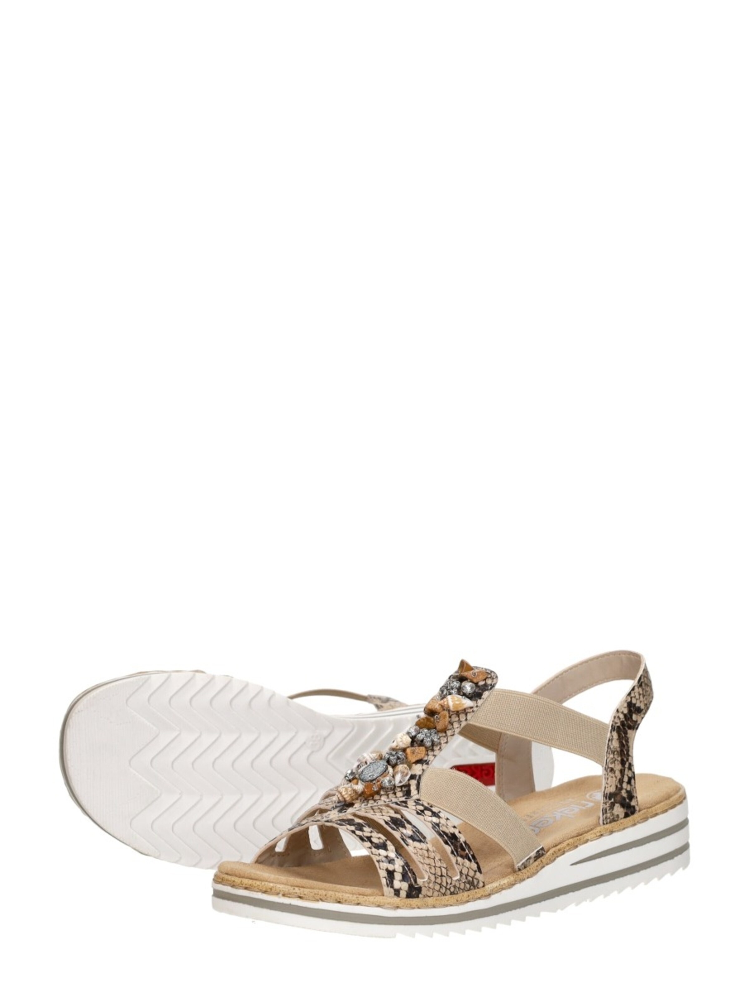 Rieker Sandal 'Sandalen Plat' in Beige