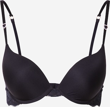 Lindex T-Shirt Rintaliivi 'Malva Iris' värissä musta: etupuoli