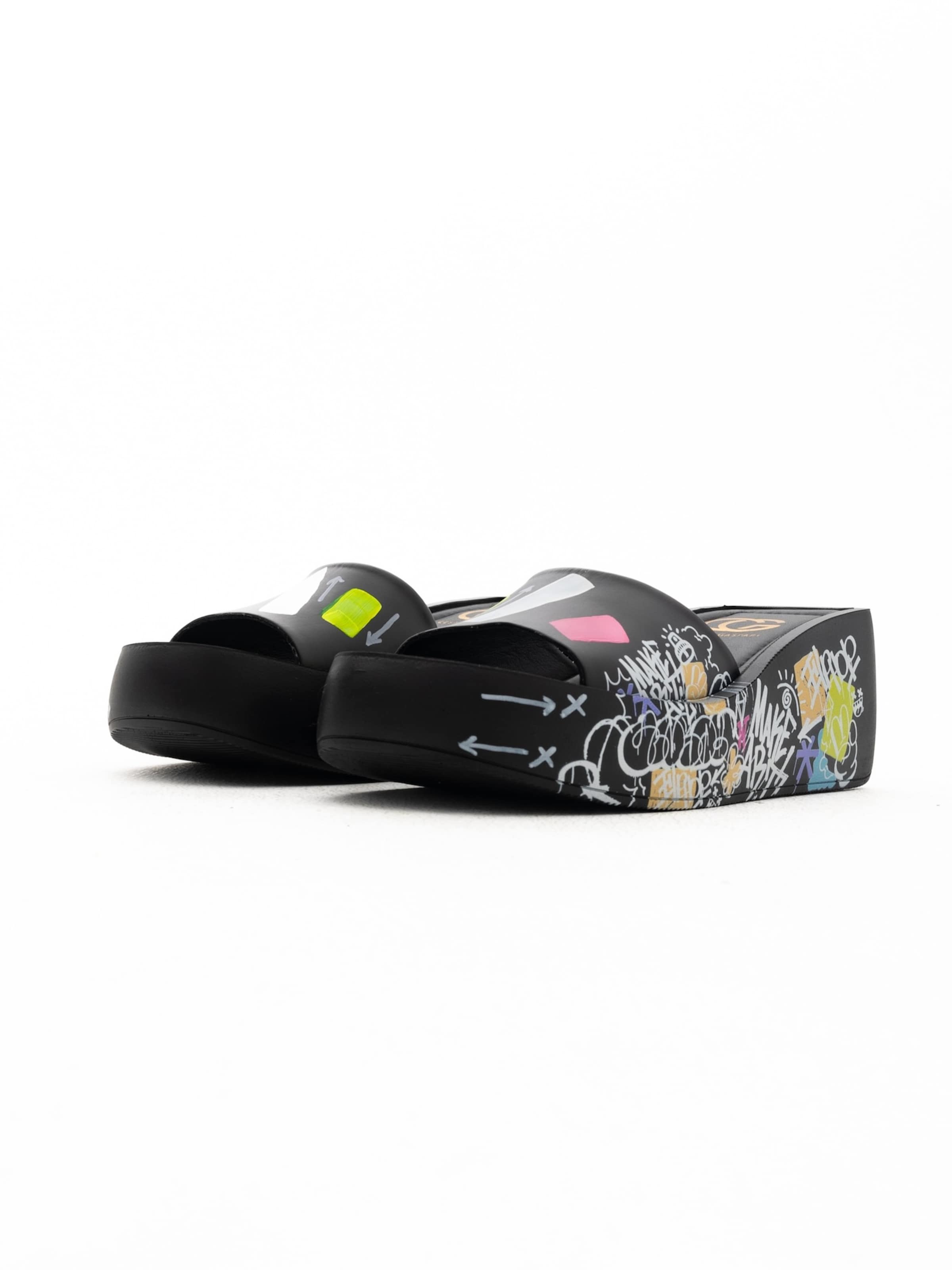 CESARE GASPARI Pantolette 'mule' in Schwarz