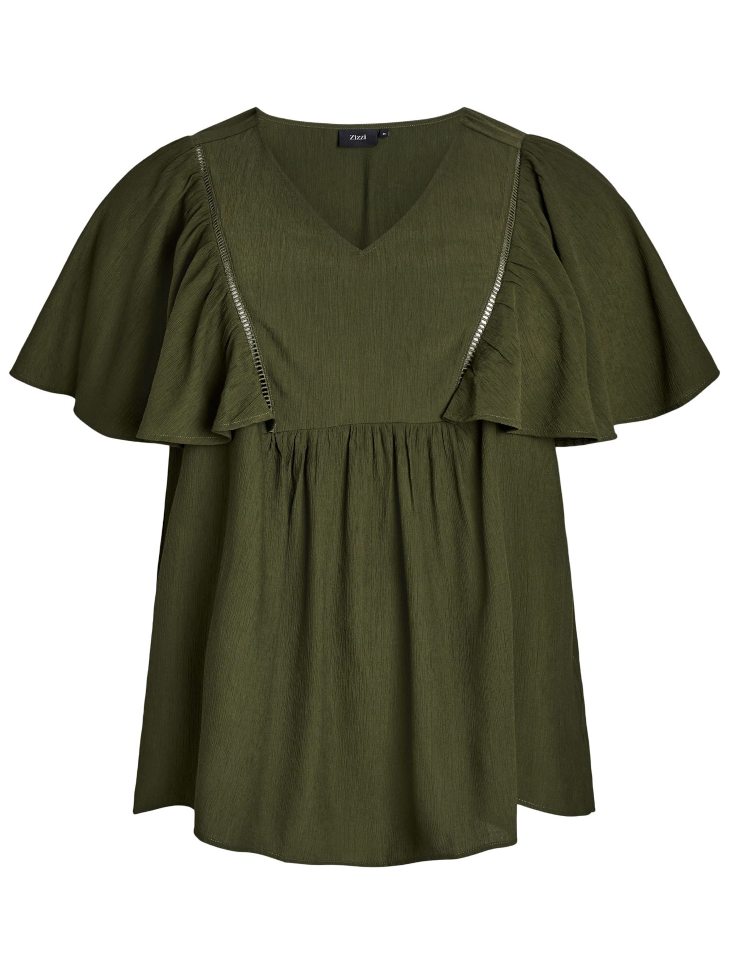 Zizzi Μπλουζάκι 'KAVIA' σε πράσινο: μπροστά