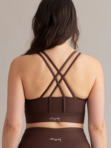 Hey Honey - Bustier Sujetador deportivo 'Criss Cross' en marrón