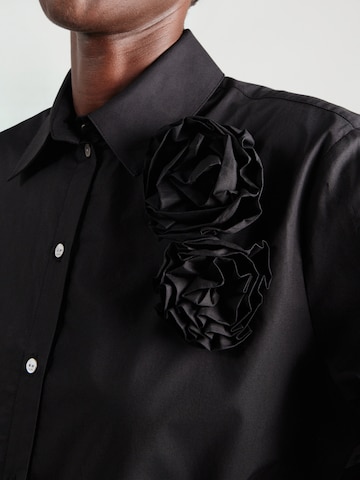 Karl Lagerfeld - Blusa 'FLOWER POPLIN' em preto