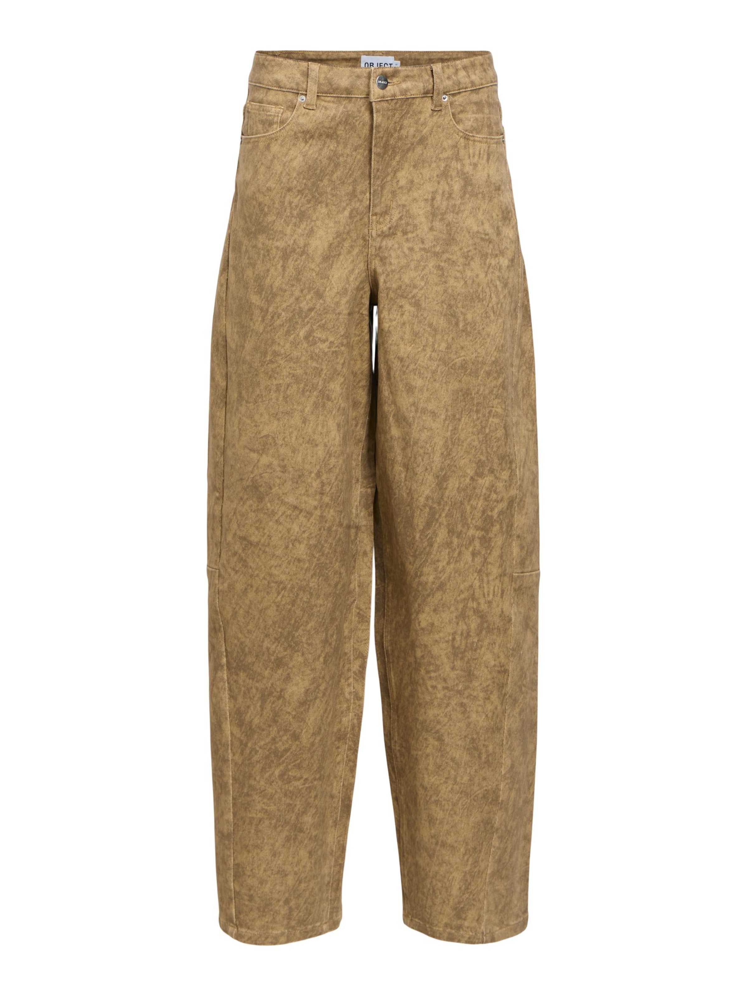OBJECT Baggy Jeans in Beige: voorkant